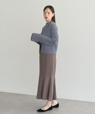 earth music&ecology SET2点チャーム付きシャギーニット＋インナー Charcoal Gray