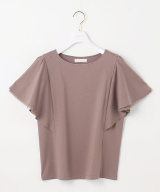 ANY SIS S 【接触冷感・UVケア】着映えフリルスリーブ カットソー ブラウン