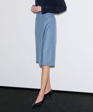 JOSEPH エアリーフランネル　スカート Cloudy Blue