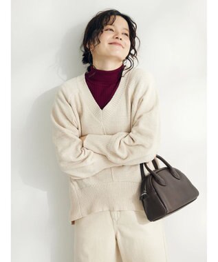 CRAFT STANDARD BOUTIQUE 洗えるコードモールＶネックプルオーバー Ivory