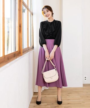 Tiaclasse 【洗える】フリルブラウス ブラック