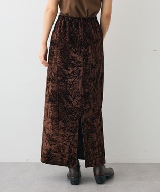 CRAFT STANDARD BOUTIQUE クラッシュベロアサイドスリットスカート Brown