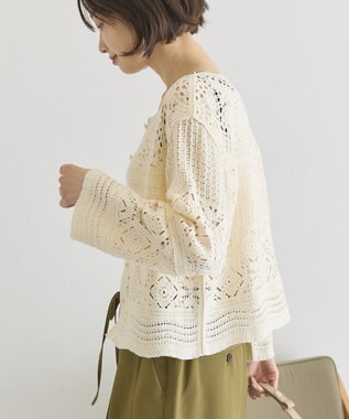 AMERICAN HOLIC クロシェニットカーディガン Ivory