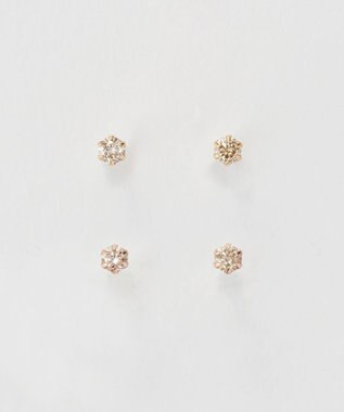Phoebe 【K10】一粒ダイヤモンドピアス　ローズゴールド ローズゴールド