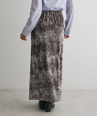 CRAFT STANDARD BOUTIQUE クラッシュベロアサイドスリットスカート Gray