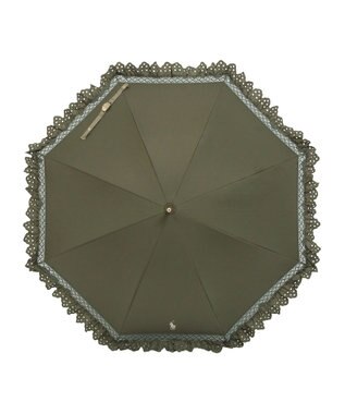 MOONBAT 【遮光/晴雨兼用日傘】POLO RALPH LAUREN(ポロ ラルフローレン) エンブフリル 長傘 遮熱 UV カーキー