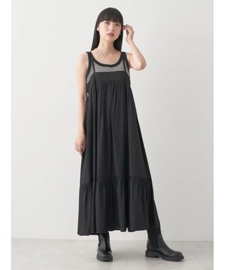 earth music&ecology ティアードキャミワンピース Black