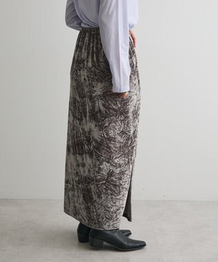 CRAFT STANDARD BOUTIQUE クラッシュベロアサイドスリットスカート Gray