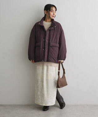 CRAFT STANDARD BOUTIQUE クラッシュベロアサイドスリットスカート Off White