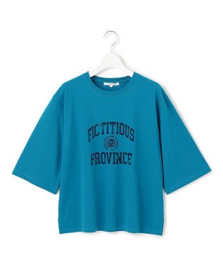 23区 S 【SLOW/一部店舗限定】MVSコットン ヴィンテージ風 ロゴTEE ダルブルー系