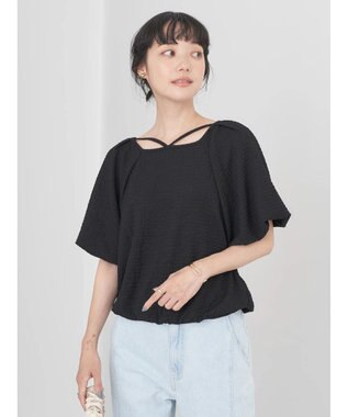 earth music&ecology バルーンスリーブプルオーバー Black