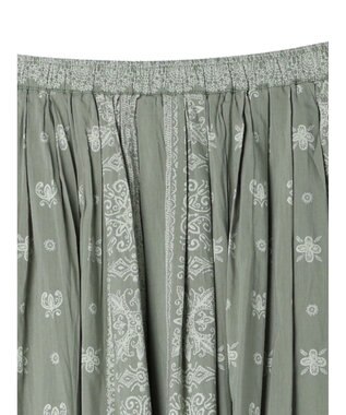CRAFT STANDARD BOUTIQUE パネル柄マキシギャザースカート Light Green