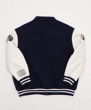 WEGO 【25年秋冬新作/ユニセックス着用ITEM/SMLサイズ展開】メルトンワッペンスタジャン ネイビー