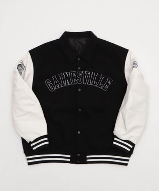 WEGO 【25年秋冬新作/ユニセックス着用ITEM/SMLサイズ展開】メルトンワッペンスタジャン ブラック