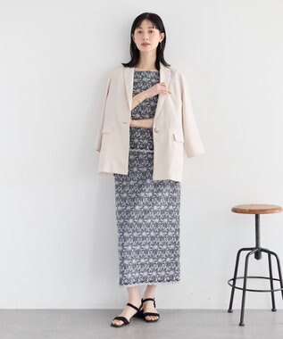 YECCA VECCA マシンウォッシャブルリネンライクジャケット Light Beige