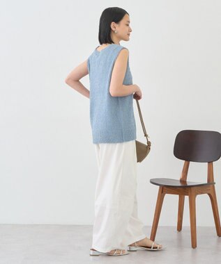 AMERICAN HOLIC ダブルZIPシャギーニットベスト Sax