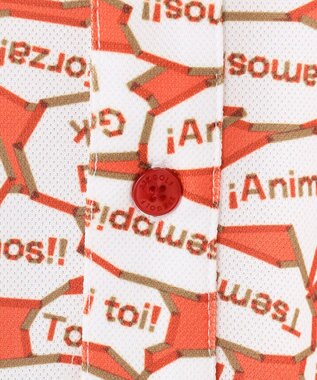 23区GOLF 【MEN】【吸水速乾/UVカット】YELL総柄プリントポロシャツ オレンジ系5