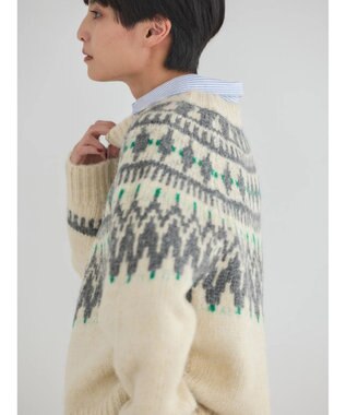 AMERICAN HOLIC フェアアイル柄ニットプルオーバー Ivory
