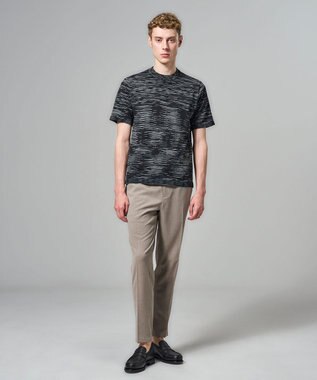 JOSEPH HOMME 【新素材】グラデーションボーダー　クルーネック半袖ニット ブラック系