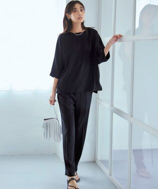 23区 サムリング フラット サンダル ブラック系