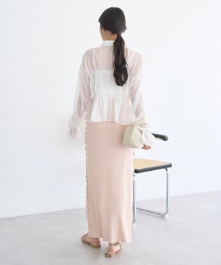 earth music&ecology シャーリングストライプシャツ Stripe White