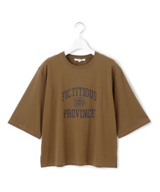 23区 S 【SLOW/一部店舗限定】MVSコットン ヴィンテージ風 ロゴTEE カーキ系