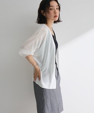Green Parks 接触冷感七分袖カーディガン Off White