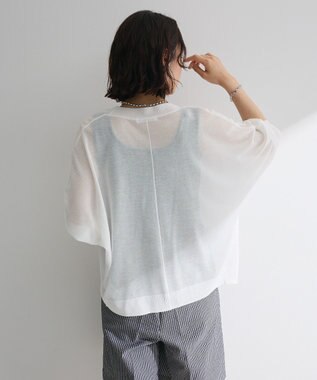 Green Parks 接触冷感七分袖カーディガン Off White