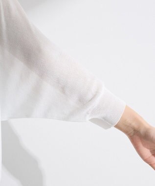 Green Parks 接触冷感七分袖カーディガン Off White