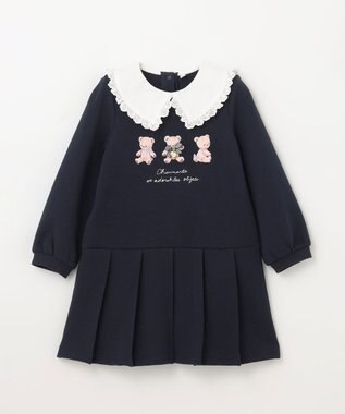 ANY KIDS 襟付き ワンピース ネイビー