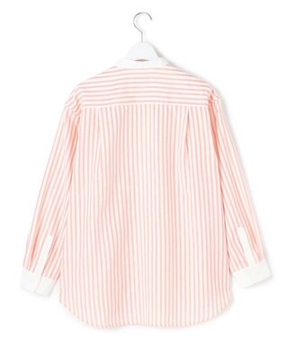 J.PRESS YORK STREET 【WOMEN】ピンタック バンドカラーストライプブラウス ピンク系1