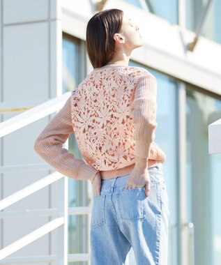 BEIGE， GARDENIA / クルーネックニット Peach