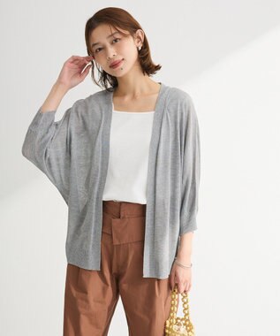 Green Parks 接触冷感七分袖カーディガン Black