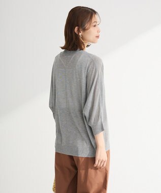 Green Parks 接触冷感七分袖カーディガン Black