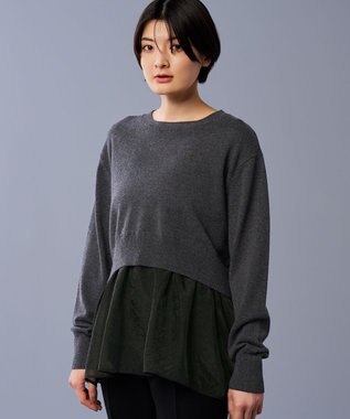 uncrave ウール ナイロン ペプラム ニット（uncrave STANDARD） チャコール