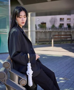 AURORA 【WEB限定】 パール晴雨兼用傘（折りたたみ傘） サックス