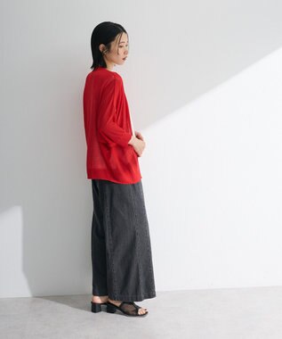 Green Parks 接触冷感七分袖カーディガン Red