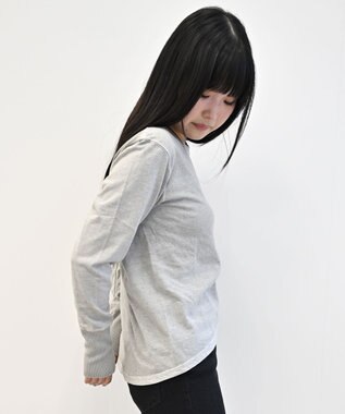 caqu caqu x good on long sleeve pocket tee リラックスフィットポケットTシャツ ash