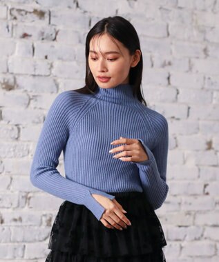 Green Parks ・Ｐｅｔｉｔ　Ｆｌｅｕｒ　ボトルネックリブニット Blue