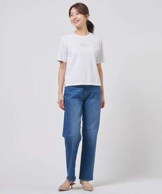 J.PRESS LADIES S 刺繍ロゴ Tシャツ ホワイト系