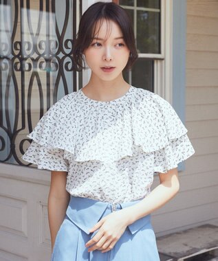 earth music&ecology ケープブラウス Flower