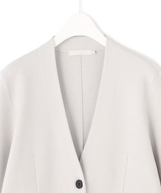 ICB 【洗える】シンセティックミラノリブ ニットジャケット トープ系