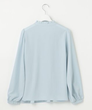 Feroux プリーツコンビ ブラウス スカイブルー系
