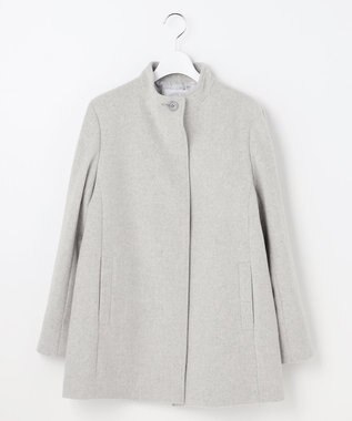 J.PRESS LADIES ショートビーバー ミディ丈 スタンドカラー コート トップグレー系