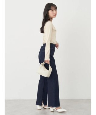 earth music&ecology ツイストリブラメニットプルオーバー Ivory