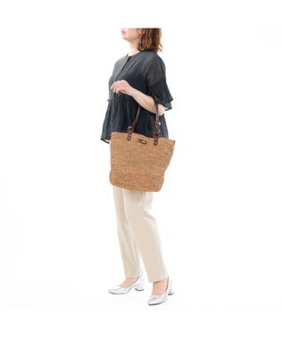 IBIZA ラフィア　セミショルダーバッグ 濃茶