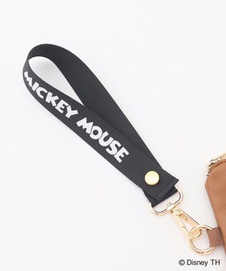 ANY 【ディズニー】ミッキーマウス／フェイクレザースクエアポーチ ブラウン