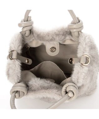 UNBILLION カシュカシュ cachecache / ミンク風フェイクファーノットハンドルバッグ GY