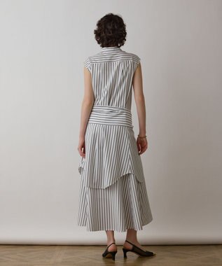 GRACE CONTINENTAL ストライプシャツワンピース ホワイト