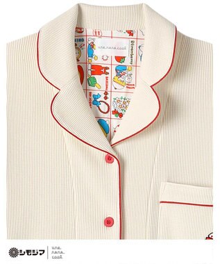 une nana cool MADE WITH シモジマ 【綿100%】開襟ワッフルパジャマ ライトベージュ